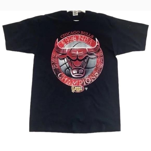 Vintage NBA Finals Chicago Bulls 1998 NBA champions T-Shirt size L - Picture 6 of 16